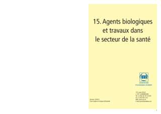  R15 Agents biologiques et travaux dans le secteur de la santé – Recommandations de prévention