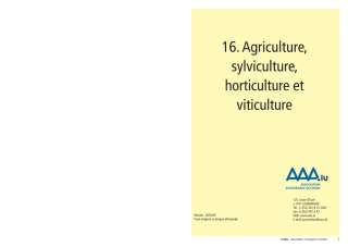 R16 Agriculture, sylviculture, horticulture et viticulture – Recommandations de prévention