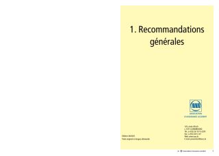 R01 Recommandations générales – Recommandations de prévention